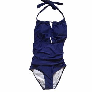 🛍 One-Piece Blue Swimsuit Medium Halter Pad